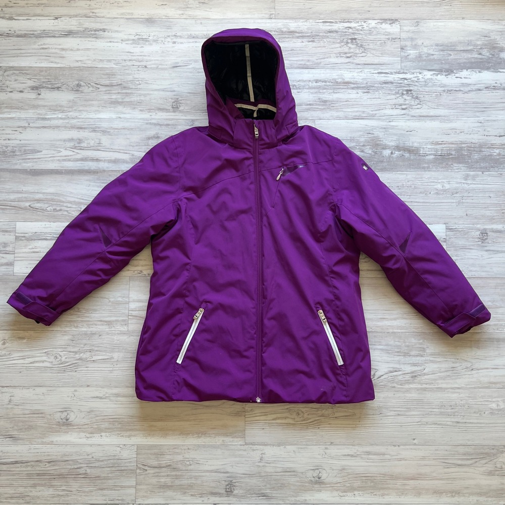 Spyder Womens XL Purple Duck Down Spylon Insulated Hooded Ski Jacket F12 0068